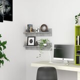  Zidne police 2 kom siva boja betona 80x11,5x18 cm od iverice | shoptok.hr