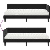 vidaXL Kutni okvir kreveta s madracem Crna 90 x 190 cm Baršun | shoptok.hr