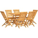  7-dijelni vrtni blagovaonski set od masivne tikovine | shoptok.hr