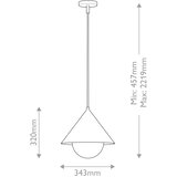  Alora Mood ALM-REMYCK-P-GD - Visilica na sajli REMYCK 1xE27/60W/230V, Ø34,3 cm, zlatna | Eponuda.com