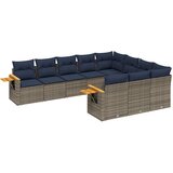  10-dijelni set vrtnih sofa od poliratana s jastucima sivi | shoptok.hr