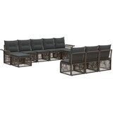 vidaXL Vrtna sedežna garnitura 10 pcs Siva poli ratan, (5000272430) | Shoptok.si