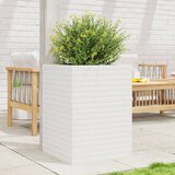 Maison Chic Vrtno cvetlično korito - Cvetlični Lonec belo 50x50x68,5 cm trdna borovina, (21788648) | Shoptok.si