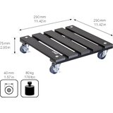 Wagner Pomični podstavek za lončnice, WPC, nosilnost 80 kg, DxŠ 290 x 290 mm, antracitne barve | Shoptok.si