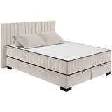 MID.YOU POSTELJA Z VZMETNICO 160 cm x 200 cm , tekstil, leseni material bež | Shoptok.si