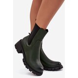 Boto Women Boots On Block Eco Leather Dark Green Kyra | shoptok.hr