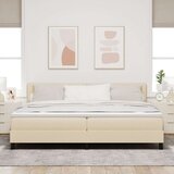  Krevet sa uzglavljem i madracem krema 200x200 cm tkanina | shoptok.hr