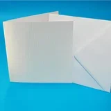 Kuverte+Vizitke, Set 50, 15,24x15,24 cm, Bele barve struktura platna, (21013853)