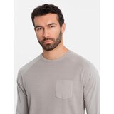 Ombre Men's longsleeve with "waffle" texture - ash | Shoptok.si