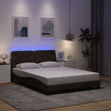  Okvir za krevet s LED rasvjetom bez madraca tamnosmeđi 140x190 cm tkanina | shoptok.hr