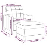  Fotelja s tabureom crna 60 cm od tkanine | Eponuda.ba