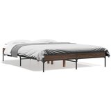 vidaXL Okvir kreveta boja hrasta 120x200 cm konstruirano drvo i metal Cijene