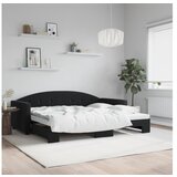 vidaXL Izvlečna dnevna postelja črna 90x190 cm žamet | Shoptok.si