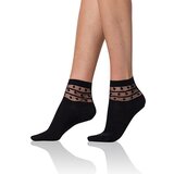 Bellinda TRENDY COTTON SOCKS - Women's Socks with Decorative Hem - Black | shoptok.hr