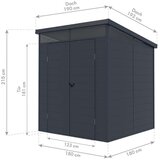 WESTMANN Topia M plastična vrtna kućica | s nagibnim krovom | antracit | 2x2 m | shoptok.hr
