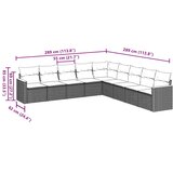  9-dijelni set vrtnih sofa s jastucima crni od poliratana | shoptok.hr