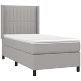 Box spring krevet s madracem svjetlosivi 90x190 cm od tkanine | shoptok.hr