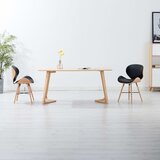 Furnova Jedilni stoli 2 kosa črno umetno usnje in ukrivljen les, (21929164) | Shoptok.si