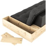 Karup Design Črna/antracitno siva raztegljiva sedežna garnitura iz rebrastega žameta 244 cm Base – | Shoptok.si
