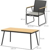  7-dijelni metalni blagovaonski set za 6 osoba blagovaonski stol sa 6 stolica blagovaonski set prirodno drvo + crna boja | shoptok.hr