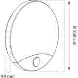 Greentech Okrugla zidna i stropna LED svjetiljka sa senzorom (16 W, Ø x V: 250 x 49 mm, Bijela, Neutralno bijelo) | shoptok.hr