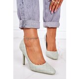 Boto Elegant Quilted Heels Green Rosanna | Shoptok.si