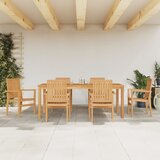 vidaXL 7-dijelni vrtni blagovaonski set od masivne tikovine | shoptok.hr