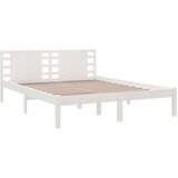  Okvir za krevet od masivnog drva bijeli 150 x 200 cm 5FT King | shoptok.hr
