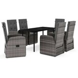  7-dijelni vrtni blagovaonski set s jastucima sivi | shoptok.hr