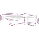  Okvir za krevet od masivne borovine bijeli 120 x 200 cm | shoptok.hr