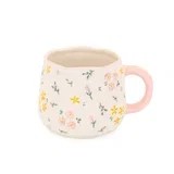 Kremno bela lončena skodelica 375 ml Ditsy –