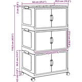 vidaXL Složiva kutija za pohranu kotačima 3nivoa 75 L 64x39,5x110,5 cm | shoptok.hr