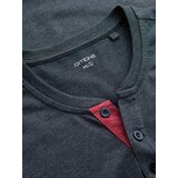 Ombre Men's T-shirt with unbuttoned round henley neckline - navy blue | Shoptok.si