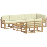  Set vanjskih sofa 9 kom. Bijela i krem Poliester Smeđa 59 x 59 x 37 cm | shoptok.hr