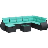  Vrtna sedežna garnitura 9-delna z blazinami črn poli ratan, (22047905) | Shoptok.si