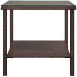  Bočni stolić smeđi 45 x 45 x 45 cm poliratan i kaljeno staklo | shoptok.hr
