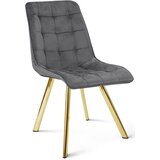  Okretna stolica CIEZA 360, tamnosivi baršun, zlatne metalne noge, set 3 kom | shoptok.hr