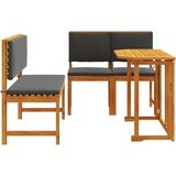  Set za objedovanje u vrtu od 4 dijela s jastučićima od masivnog drva akacije | shoptok.hr