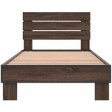  Okvir za krevet smeđi hrast 90x200 cm konstruirano drvo i metal | shoptok.hr
