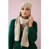 Kesi Women's set with scarf Adrianna K417 dark beige | shoptok.hr