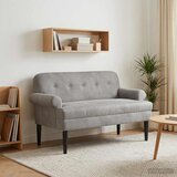 vidaXL Ljubavni kauč s gumbima Svjetlosiva 120 x 66 x 78 cm Baršun | shoptok.hr