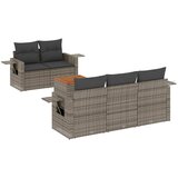  6-dijelni set vrtnih sofa od poliratana s jastucima sivi | shoptok.hr
