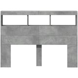 Ormarić za uzglavlje LED svjetlima boja betona 140x17x102 cm | shoptok.hr