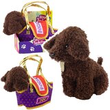  Plišasti pes Pudlica v vijolični torbi - rjav | Shoptok.si