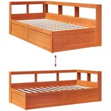  Knjižna postelja brez vzmetnice vošč. rjava 90x190 cm borovina, (21790859) | Shoptok.si