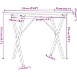  Blagovaonski stol X-oblika 100x50x75 5 cm od borovine i željeza | shoptok.hr