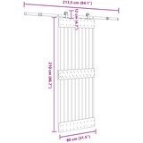  Klizna vrata NARVIK 80 x 210 cm (213,5 cm) Prirodna i crna | shoptok.hr