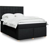 vidaXL Krevet s oprugama i madracem crni 140x200 cm od tkanine | shoptok.hr
