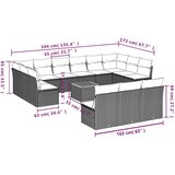 14-dijelni set vrtnih sofa s jastucima poliratan Bež | shoptok.hr