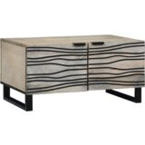 vidaXL Klubska miza Bela, Črna 80 x 50 x 40 cm trden mangov les | Shoptok.si